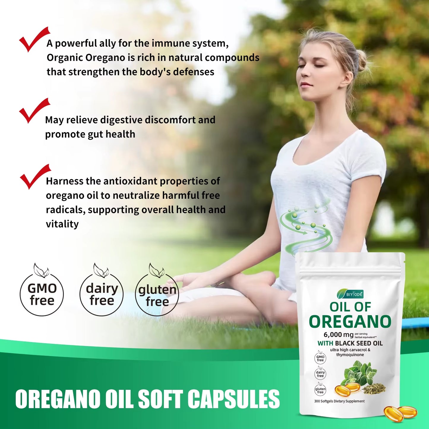 【】Oregano Oil Softgels: Antibacterial, Antiviral & Antifungal, with Antioxidant Properties; Supports Digestive Health
