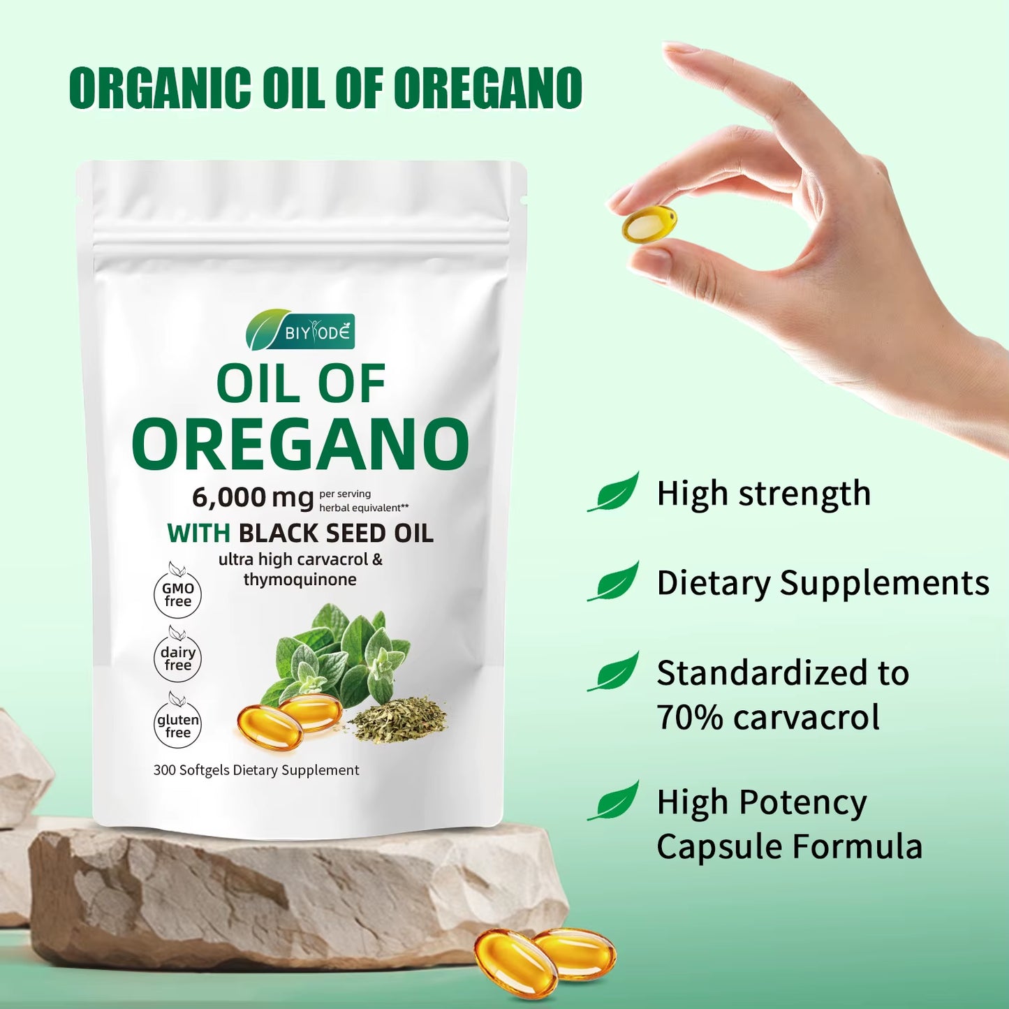 【】Oregano Oil Softgels: Antibacterial, Antiviral & Antifungal, with Antioxidant Properties; Supports Digestive Health